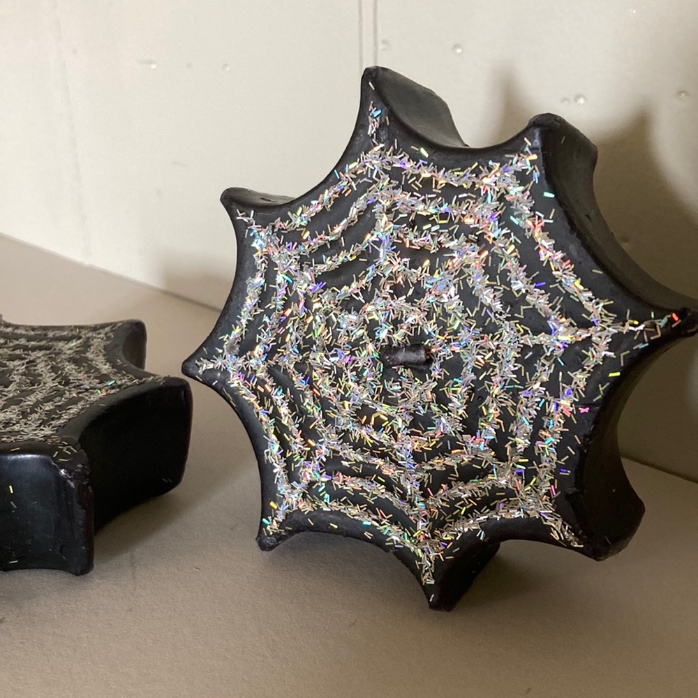 Pottery Barn floating candles - spiderwebs, 2qty